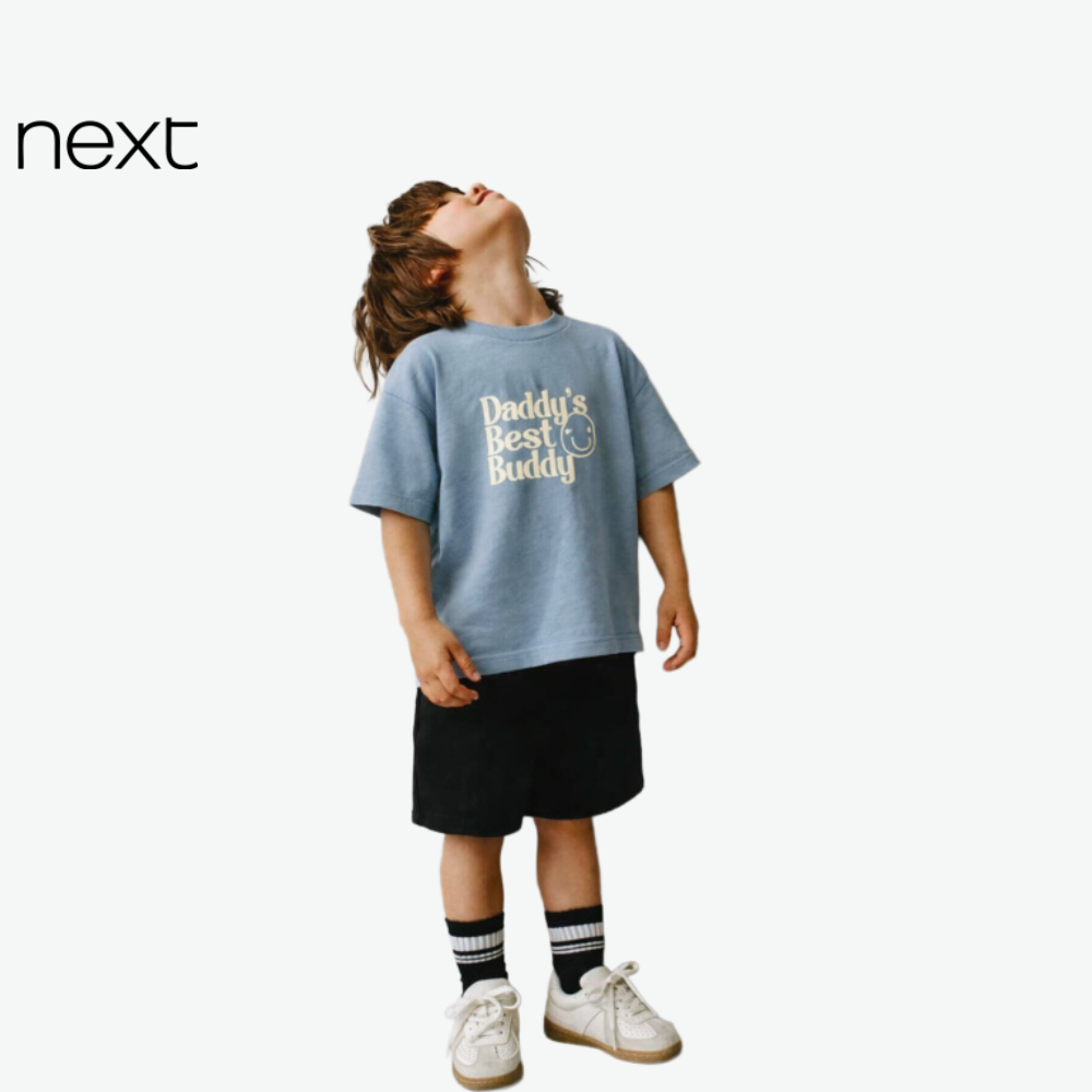 T-SHIRT DUSTY BLUE "DADDY'S BEST BUDDY"