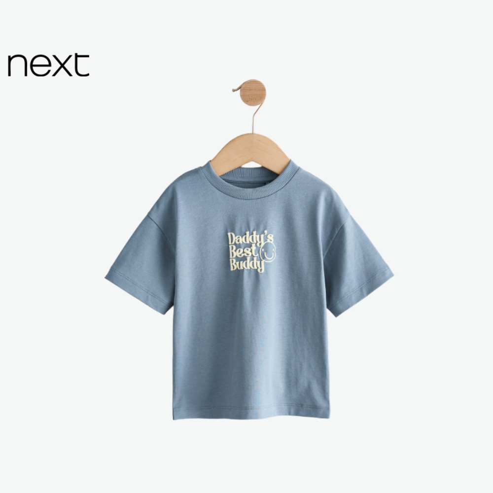 T-SHIRT DUSTY BLUE "DADDY'S BEST BUDDY"