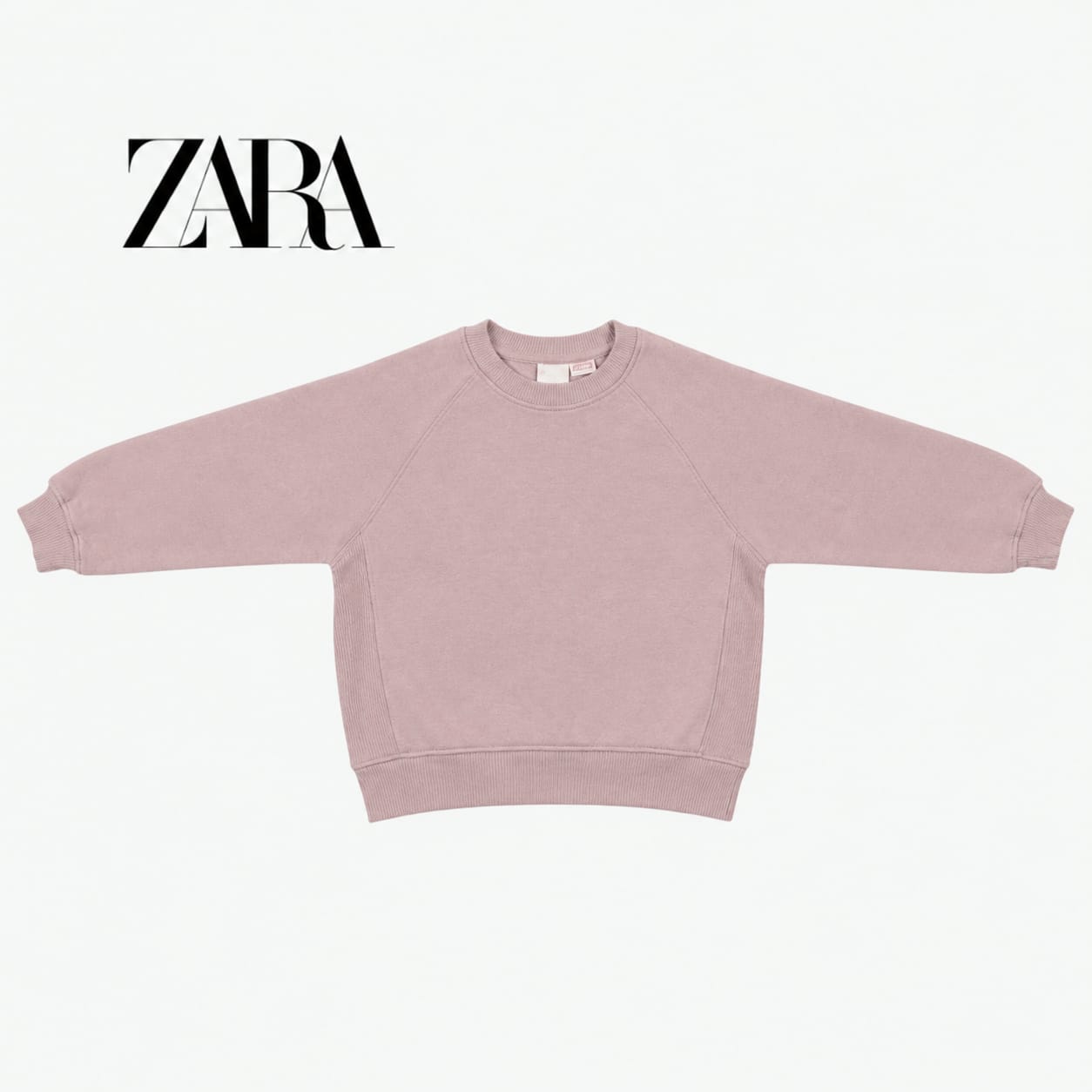 ZARA DUSTY PINK RAGLAN CREWNECK SWEATSHIRT