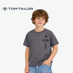 TOM TAILOR T-SHIRT CHARCOAL GREY "NYC 62"