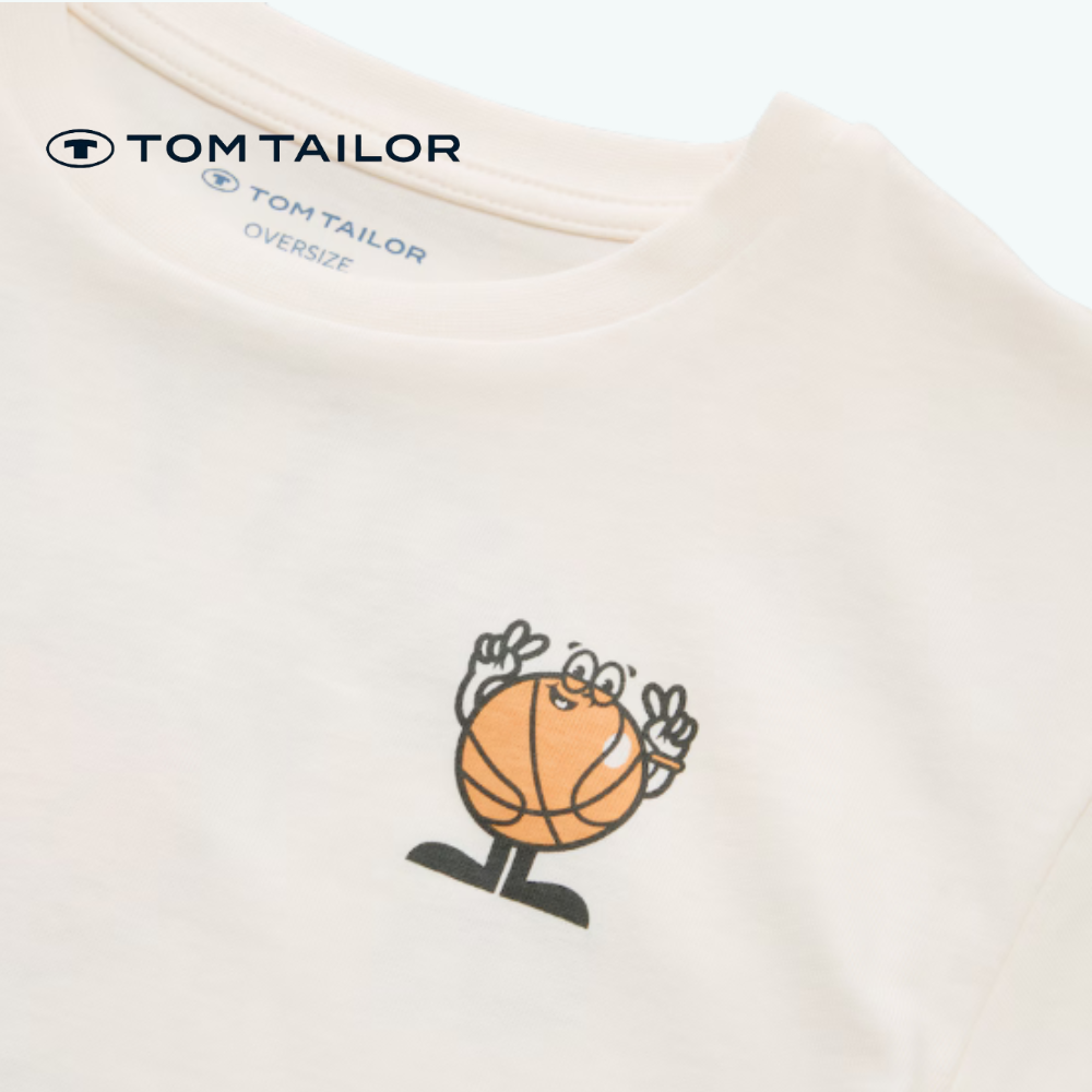 TOM TAILOR T-SHIRT WHITE "SPORTY DUDE"