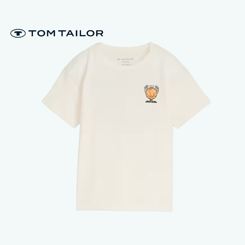 TOM TAILOR T-SHIRT WHITE "SPORTY DUDE"