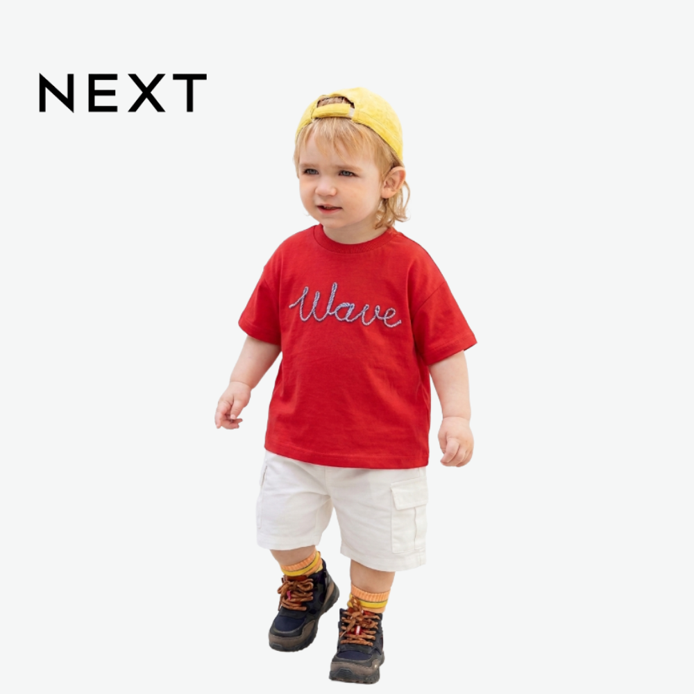 T-Shirt Red "Wave" Rope Detail