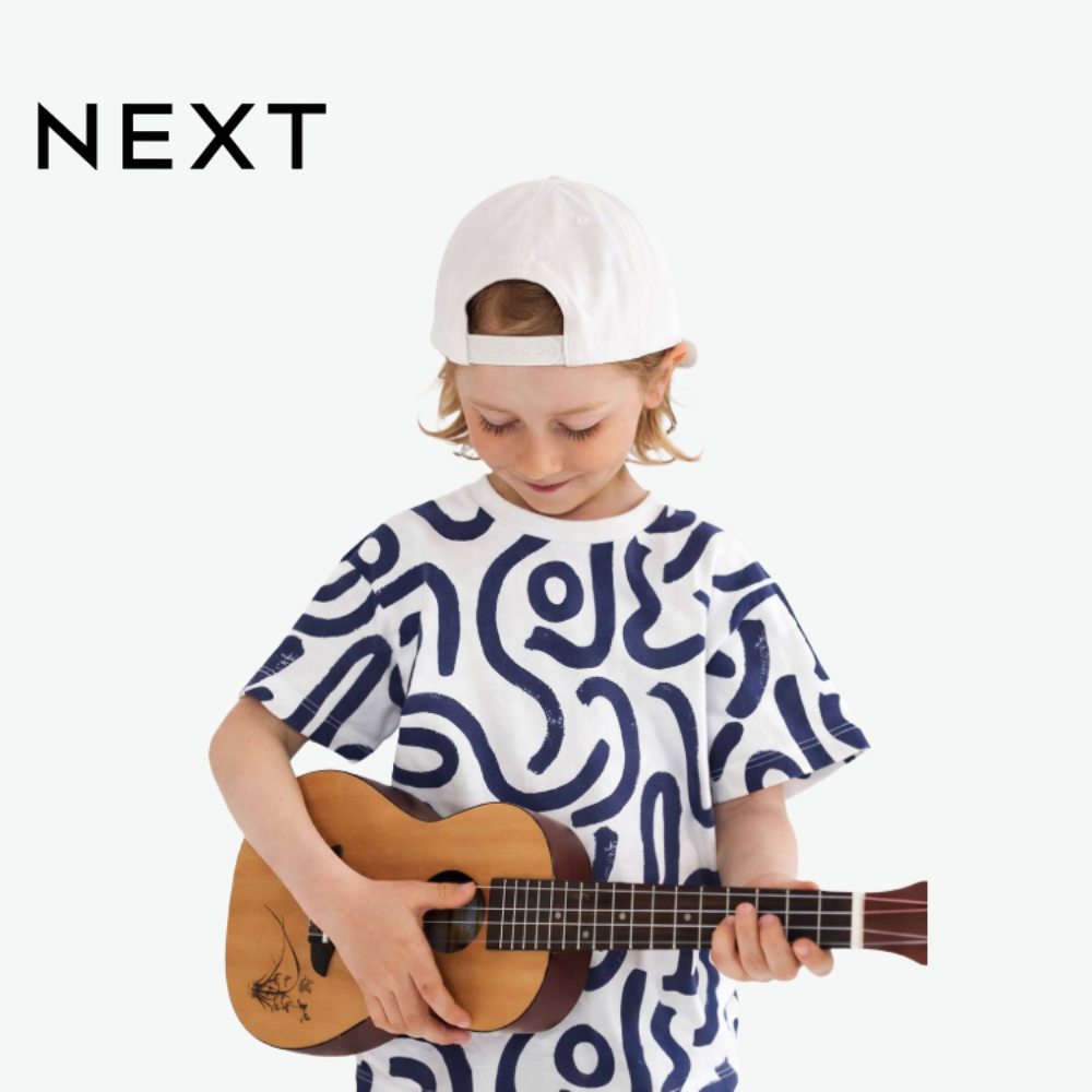 T-Shirt White And Blue Swirls