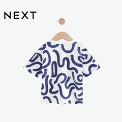 T-Shirt White And Blue Swirls