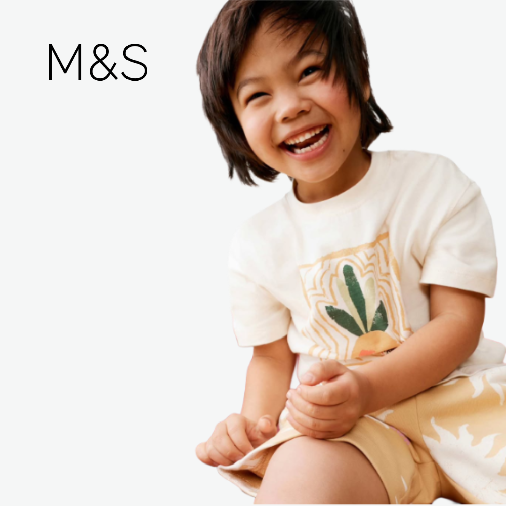 M&S COTTON GRAPHIC T-SHIRT PINEAPPLE
