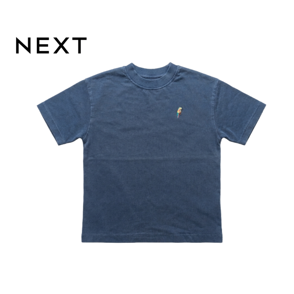NEXT MINERAL BLUE WITH EMBROIDERED PARROT