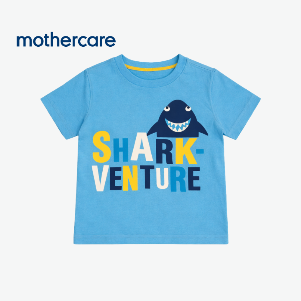 MOTHERCARE SHARK T-SHIRT BLUE