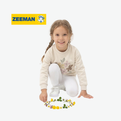 ZEEMAN CREAM LITTLE DAISIES GRAPHIC SWEATSHIRT