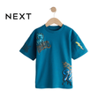NEXT TEAL BLUE T-SHIRT WITH GRAPHIC PRINT