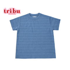 Tribu Mineral Wash T-Shirt With Blue Stripes