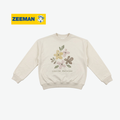 ZEEMAN CREAM LITTLE DAISIES GRAPHIC SWEATSHIRT