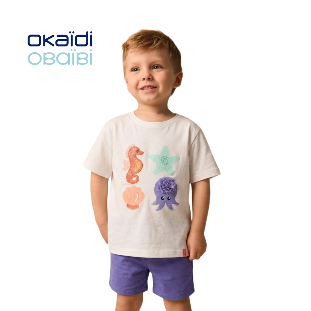 OBAIBI T-SHIRT EMBROIDERED & SEQUIN EMBELLISHMENTS