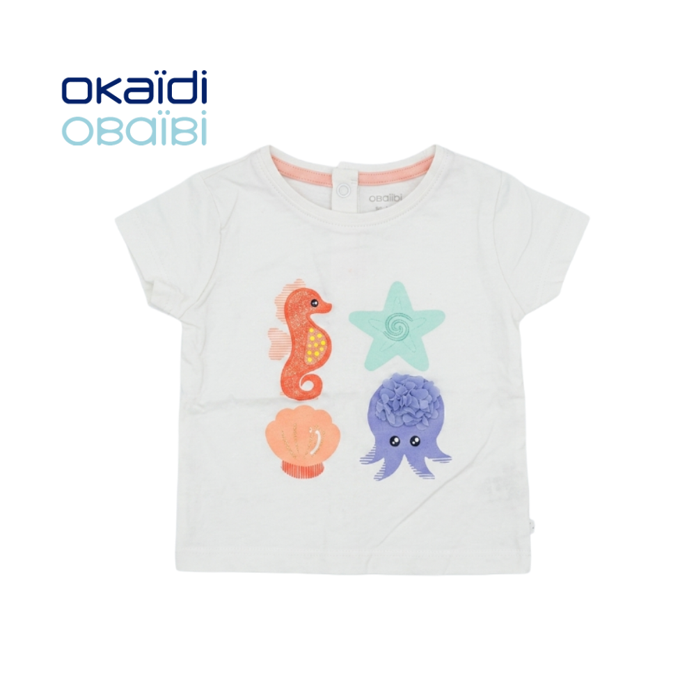 OBAIBI T-SHIRT EMBROIDERED & SEQUIN EMBELLISHMENTS