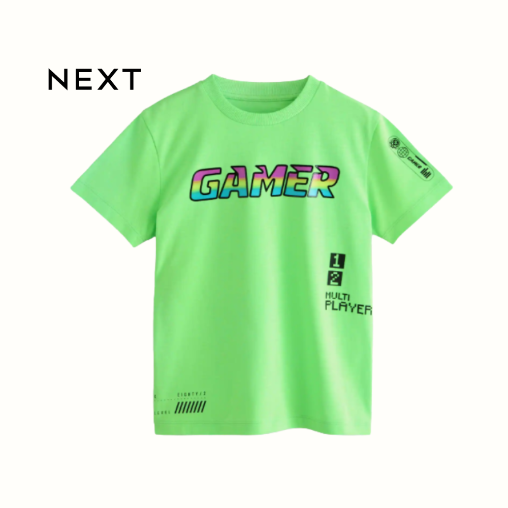 NEXT NEON GREEN GAMER T-SHIRT