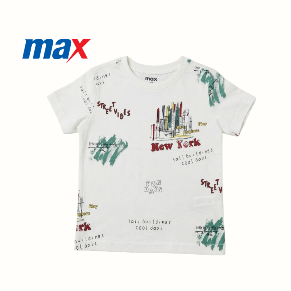 MAX WHITE T-SHIRT WITH NEW YORK CITY GRAPHIC PRINT