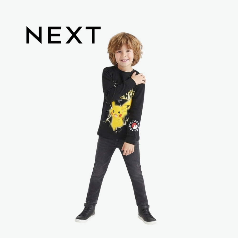 NEXT POKÉMON PIKACHU BLACK LONG-SLEEVE SHIRT