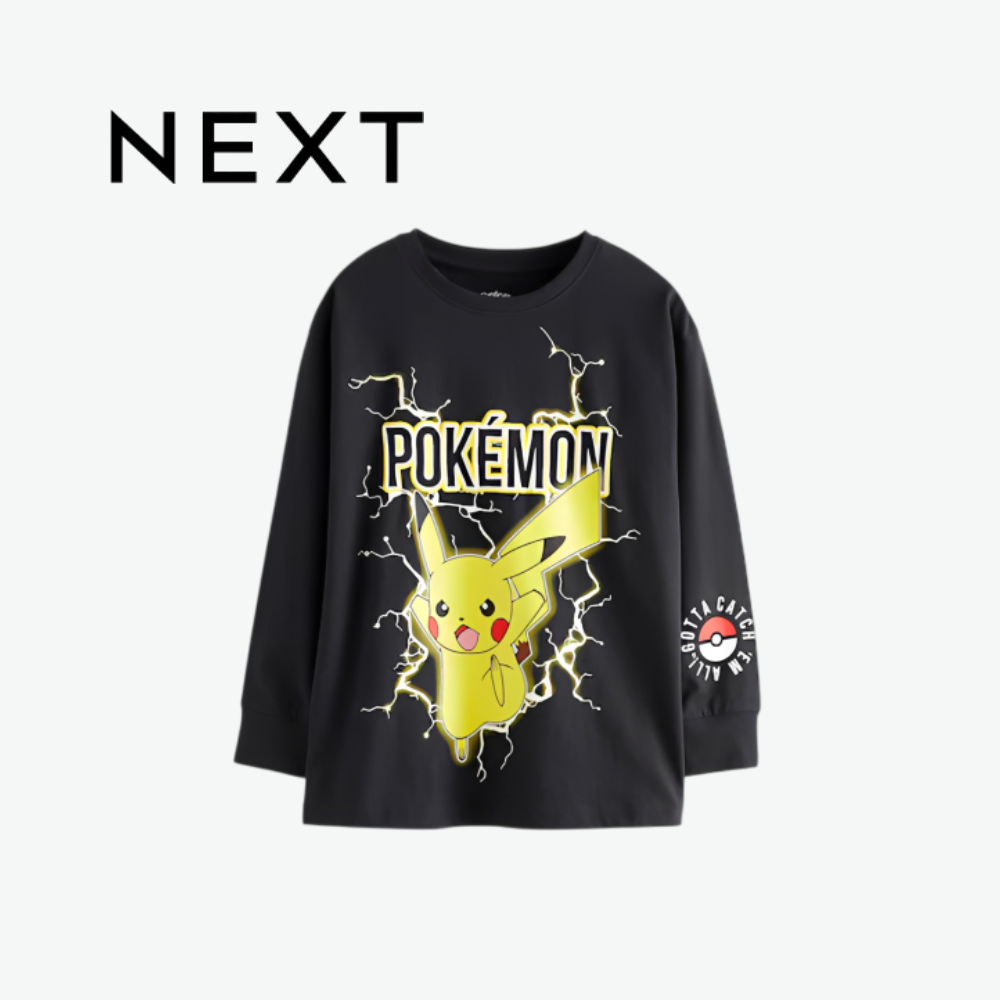 NEXT POKÉMON PIKACHU BLACK LONG-SLEEVE SHIRT