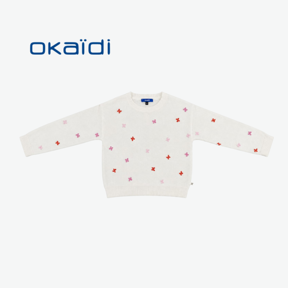 OKAÏDI OFF-WHITE BUTTERFLY-PATTERN SWEATER
