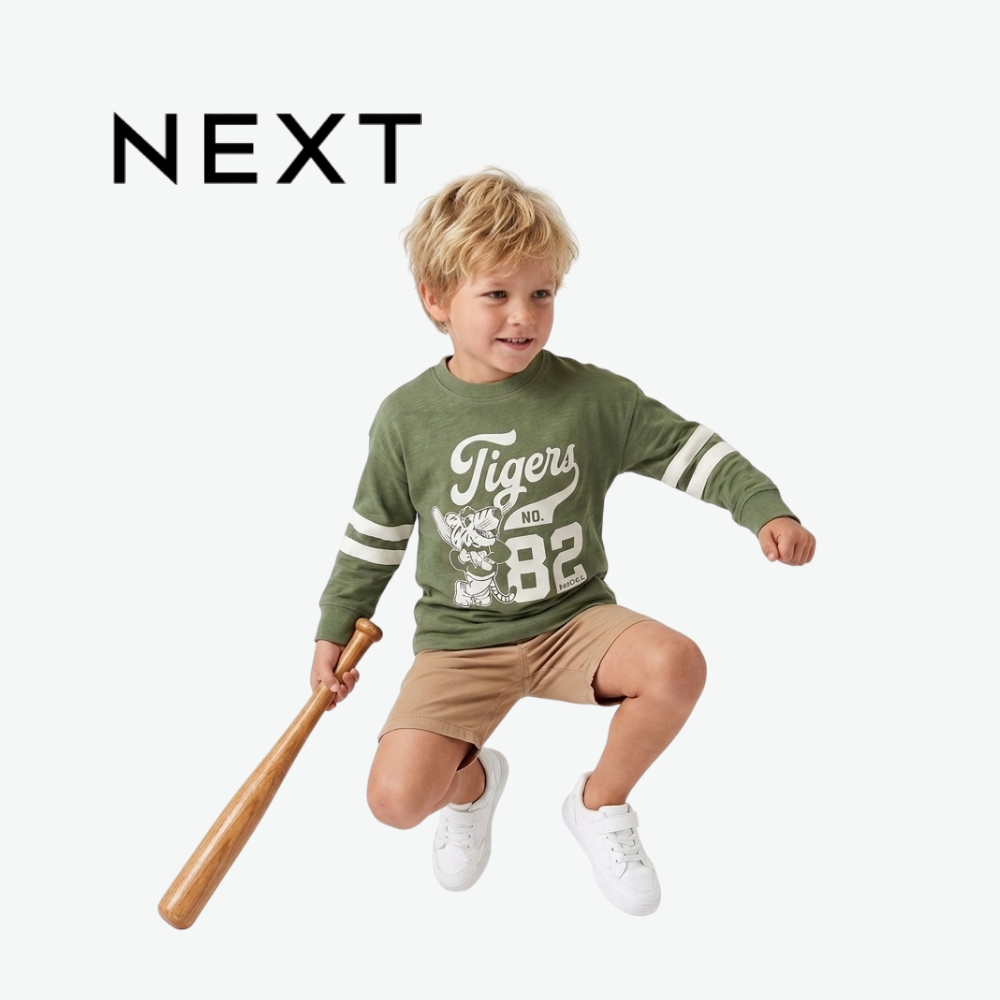 NEXT OLIVE GREEN TIGERS BASEBALL GRAPHIC LONG-SLEEVE T-SHIRT