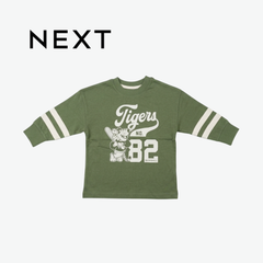 NEXT OLIVE GREEN TIGERS BASEBALL GRAPHIC LONG-SLEEVE T-SHIRT