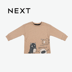 NEXT BEIGE MONSTER GRAPHIC LONG-SLEEVE T-SHIRT