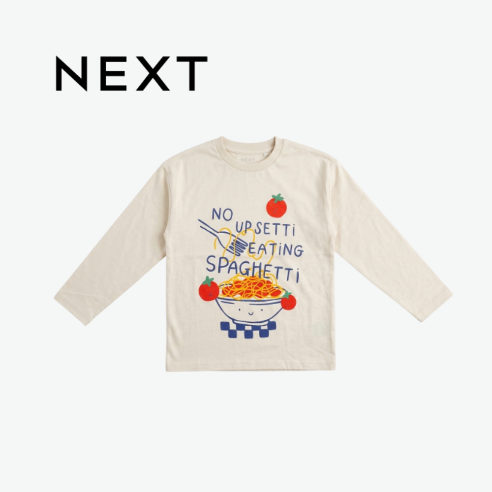 NEXT OFF-WHITE SPAGHETTI GRAPHIC LONG-SLEEVE T-SHIRT
