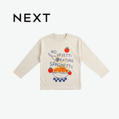 NEXT OFF-WHITE SPAGHETTI GRAPHIC LONG-SLEEVE T-SHIRT