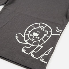 NEXT CHARCOAL GREY LION GRAPHIC LONG-SLEEVE T-SHIRT
