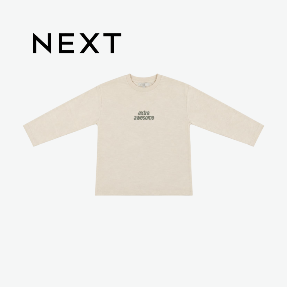 NEXT BEIGE EXTRA AWESOME LONG-SLEEVE T-SHIRT