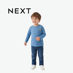 NEXT BLUE CROCODILE TRACTOR EMBROIDERED LONG-SLEEVE T-SHIRT