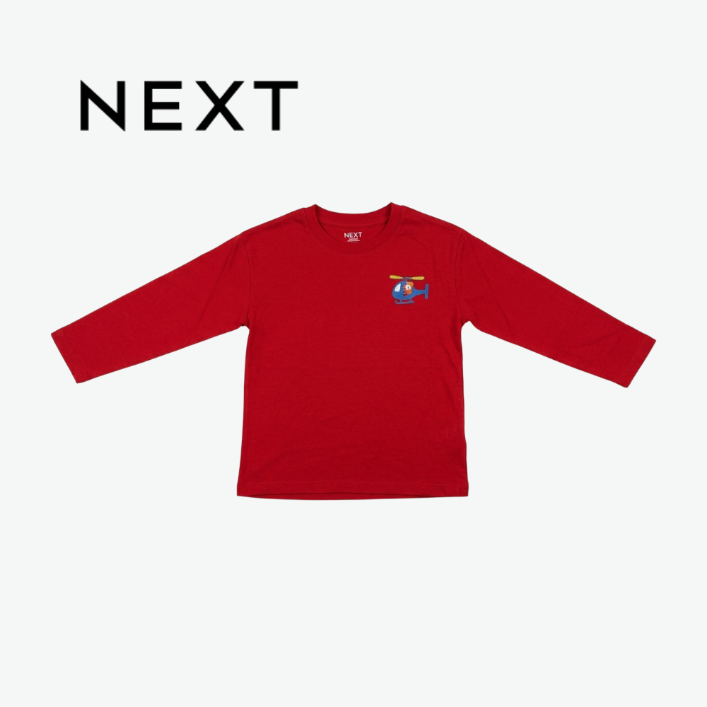 NEXT RED HELICOPTER EMBROIDERED LONG-SLEEVE T-SHIRT