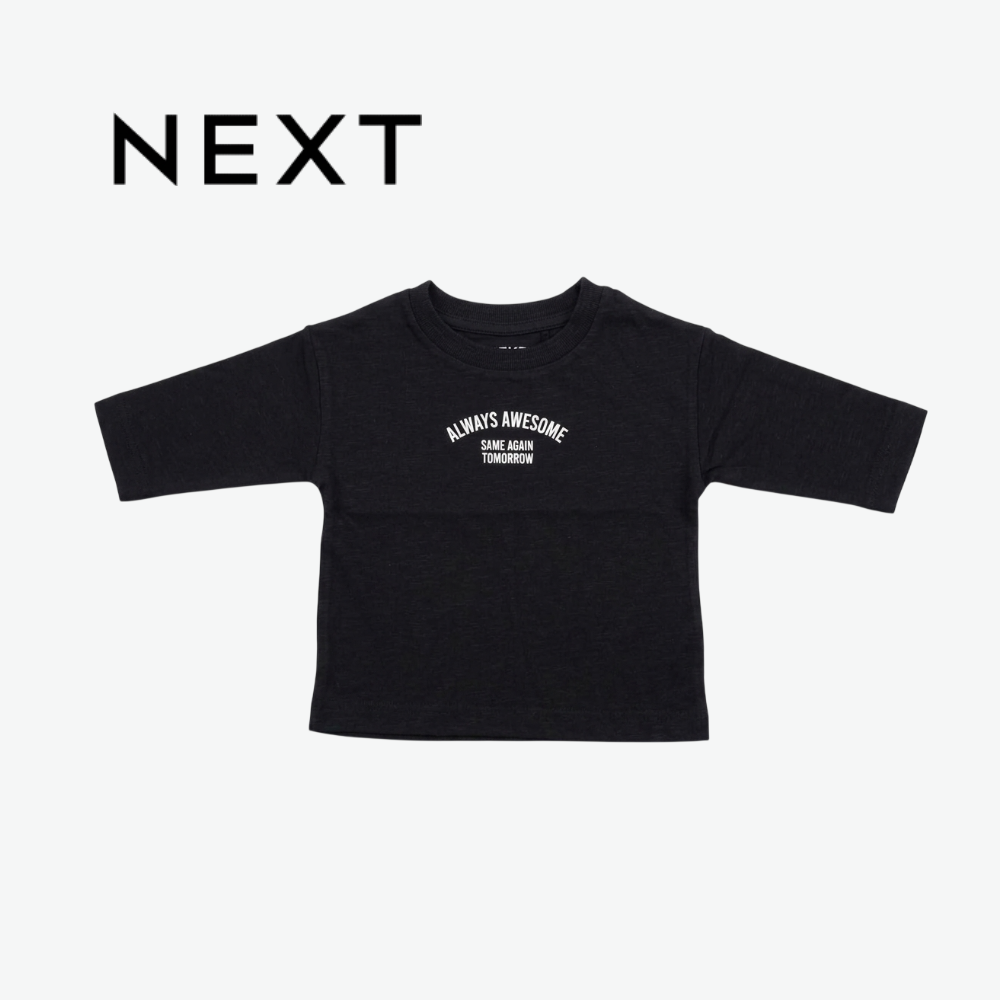 NEXT BLACK ALWAYS AWESOME GRAPHIC LONG-SLEEVE T-SHIRT