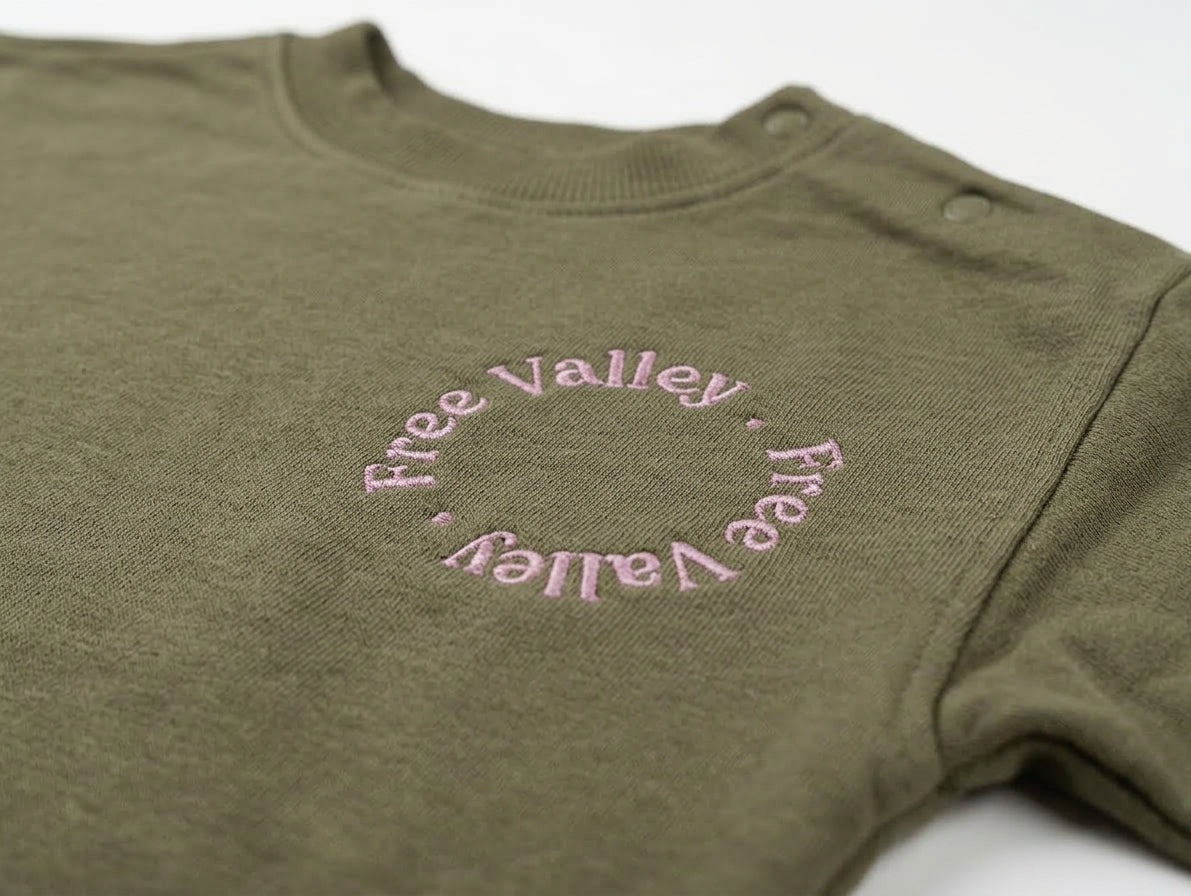 ZEEMAN OLIVE GREEN FREE VALLEY GRAPHIC SWEATSHIRT