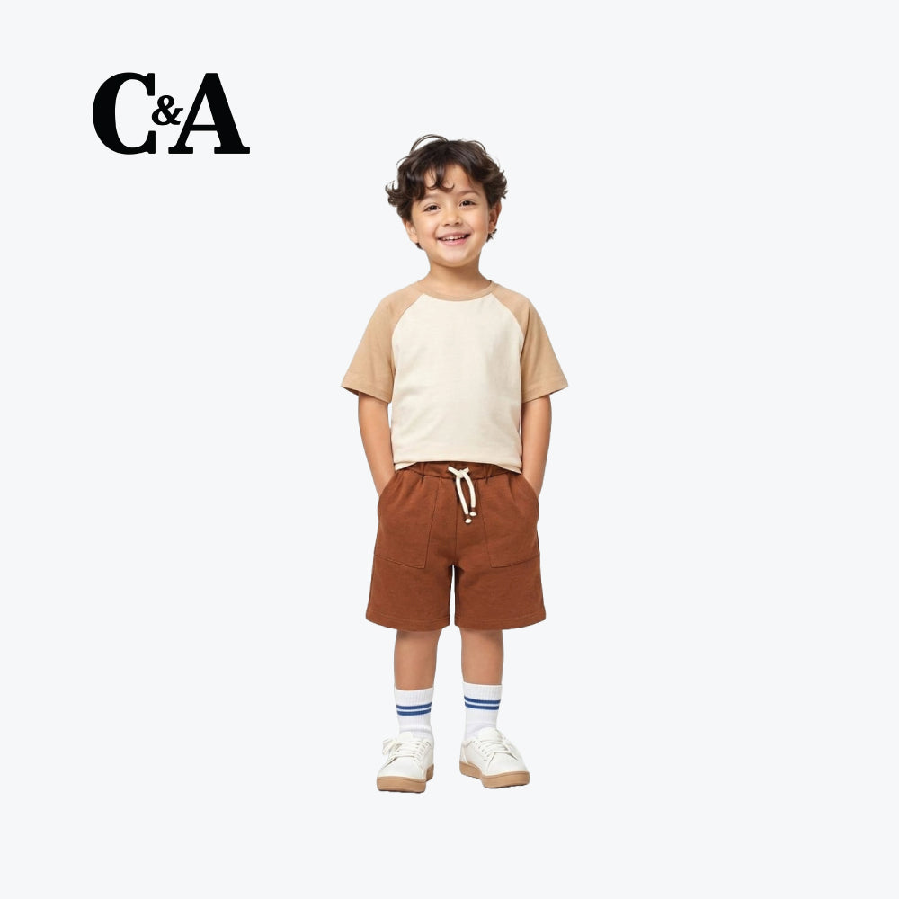 shorts knitted terracotta brown
