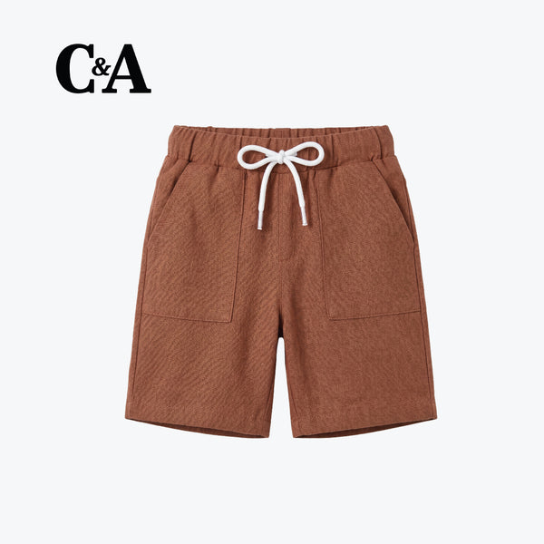 shorts knitted terracotta brown