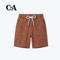 shorts knitted terracotta brown