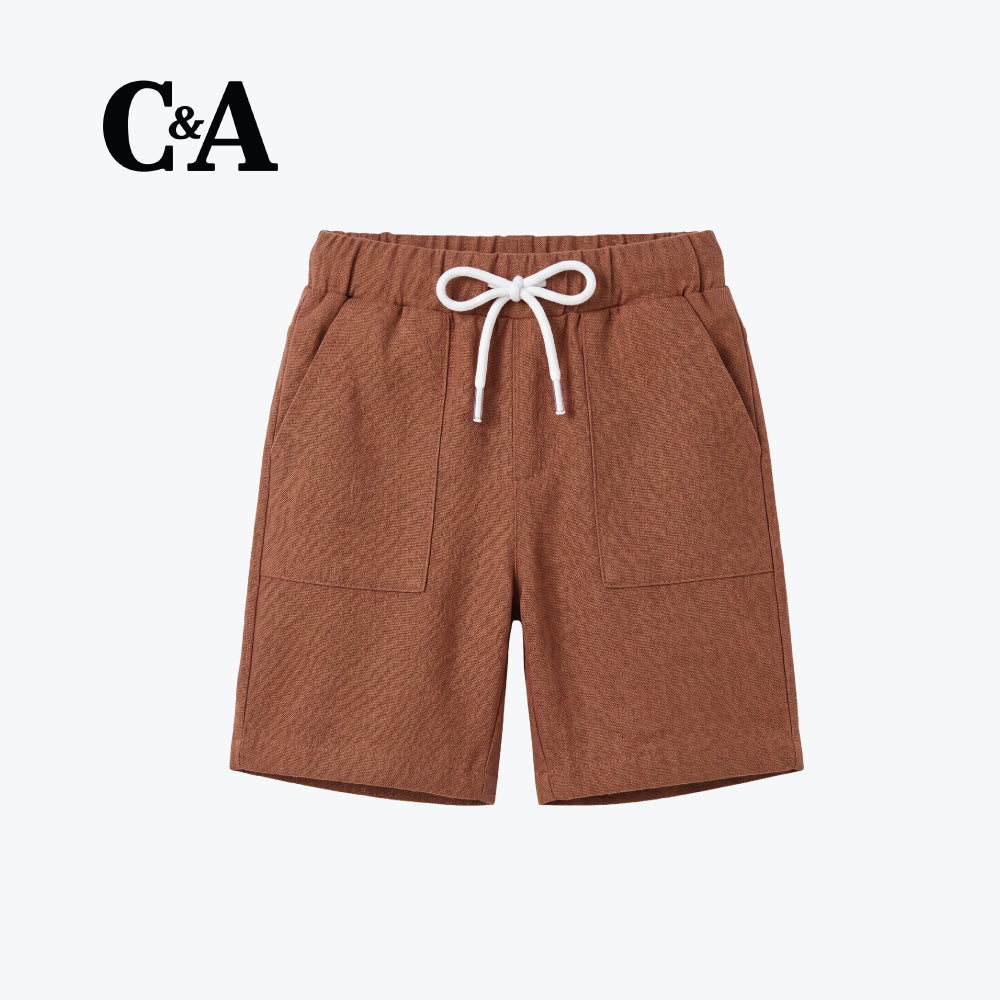 shorts knitted terracotta brown