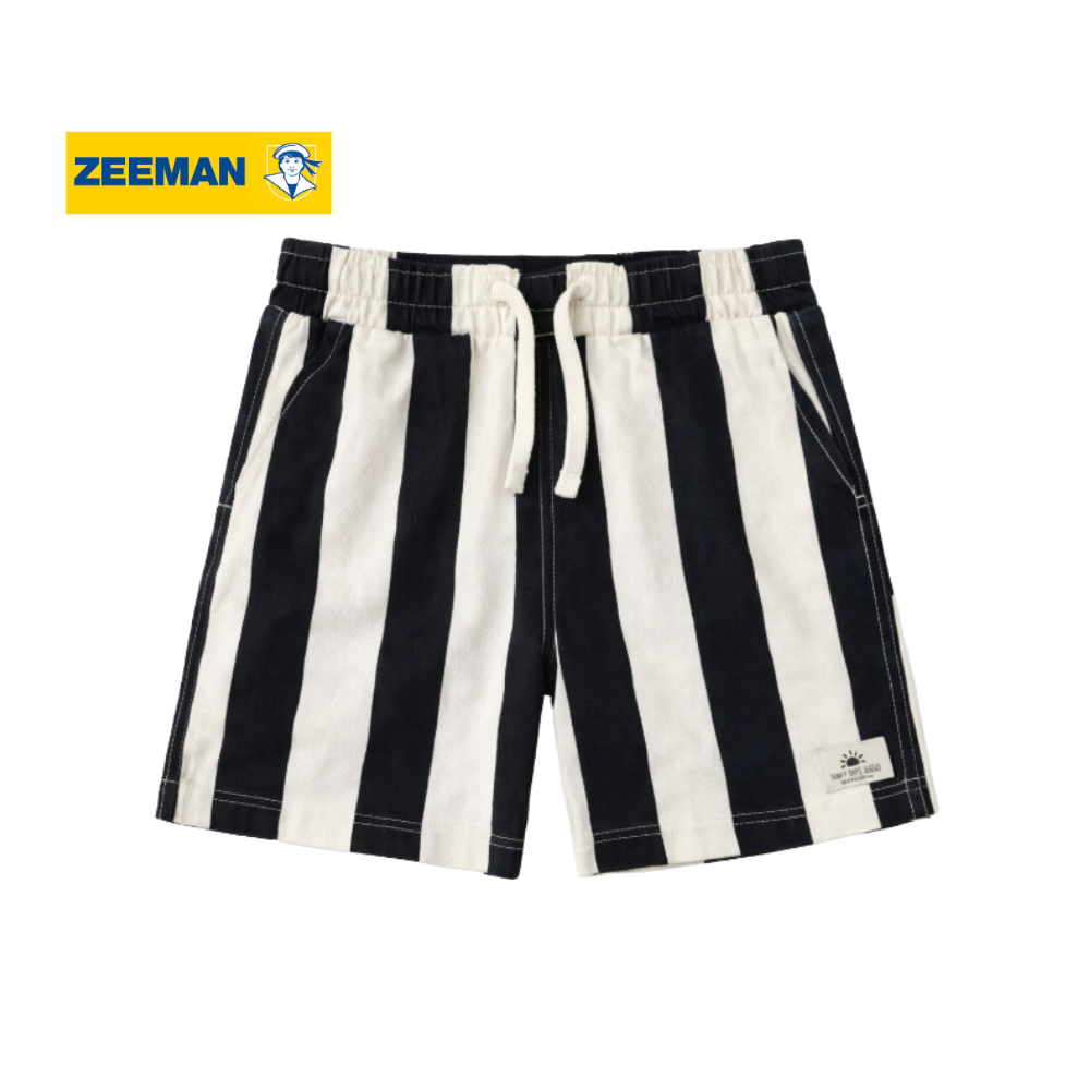BLACK AND WHITE STRIPED SHORTS