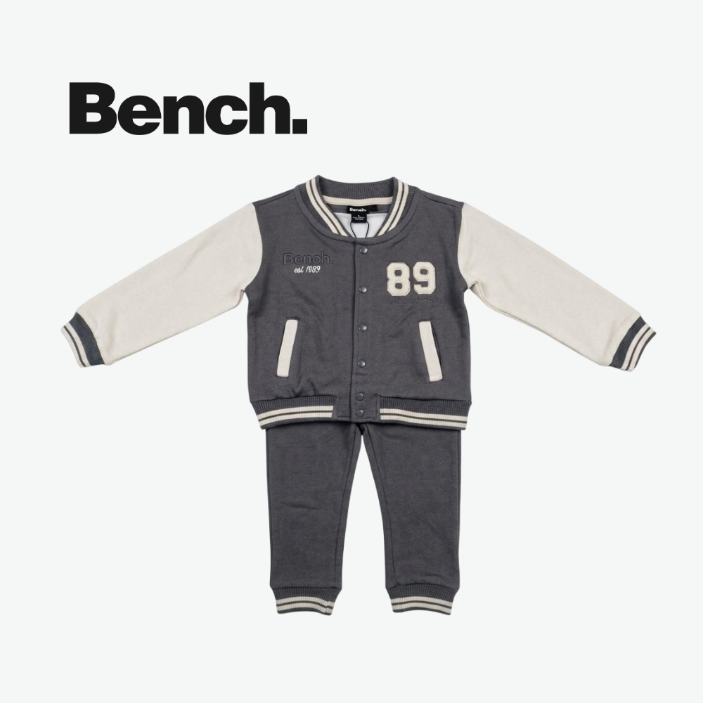 BENCH GREY & CREAM VARSITY JACKET AND JOGGERS