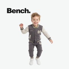 BENCH GREY & CREAM VARSITY JACKET AND JOGGERS
