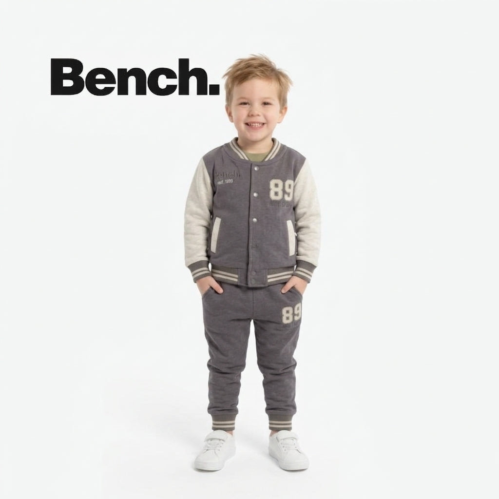 BENCH GREY & CREAM VARSITY JACKET AND JOGGERS