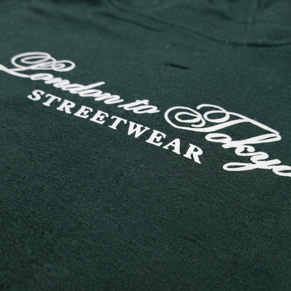 FUDO DARK GREEN & WHITE COLORBLOCK HOODIE