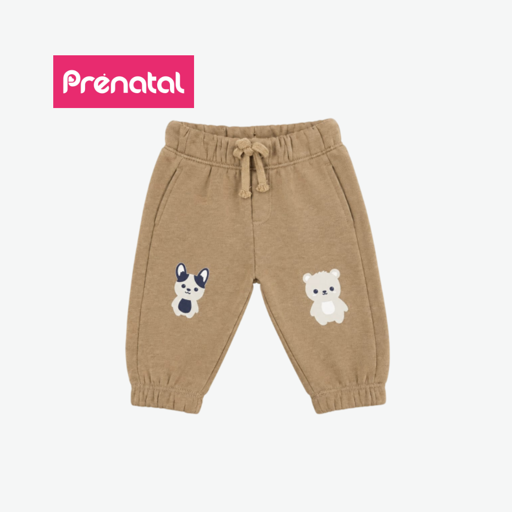 PRÉNATAL BROWN ANIMAL-PRINT SWEATPANTS