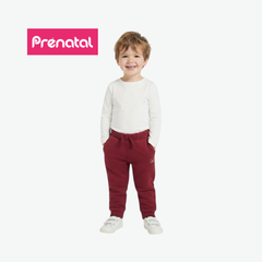 PRÉNATAL BURGUNDY EMBROIDERED LOGO SWEATPANTS