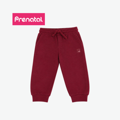 PRÉNATAL BURGUNDY EMBROIDERED LOGO SWEATPANTS