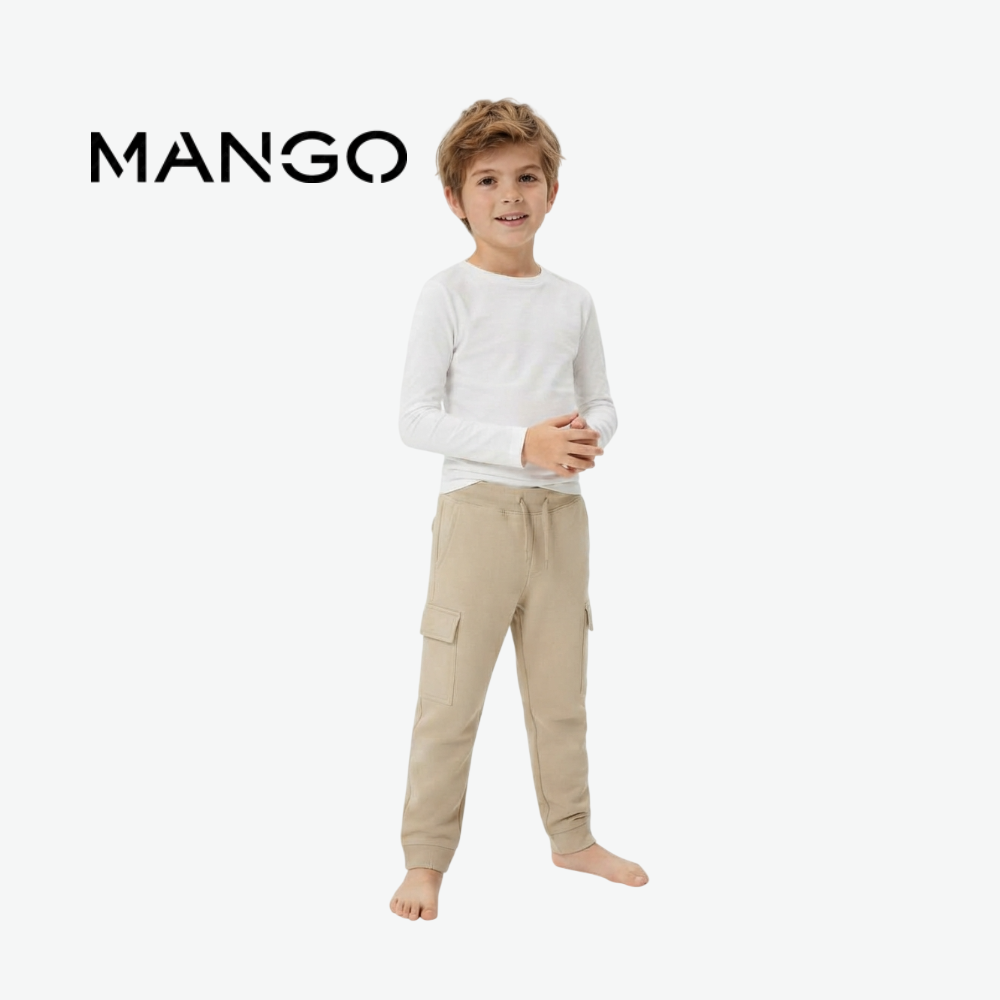 MANGO LIGHT KHAKI CARGO SWEATPANTS