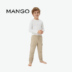 MANGO LIGHT KHAKI CARGO SWEATPANTS