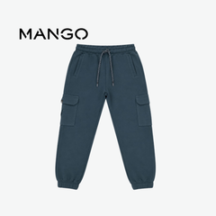 MANGO DARK TEAL CARGO SWEATPANTS