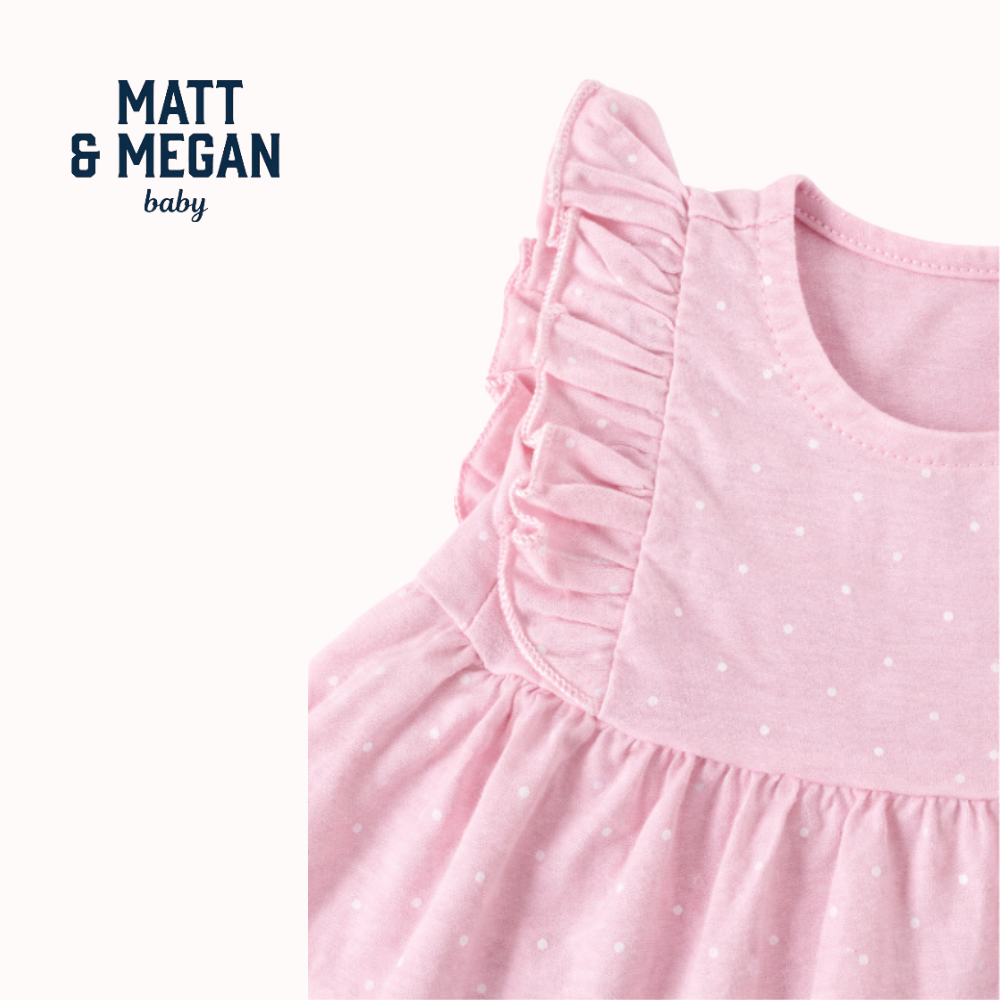 MATT & MEGAN BABY GIRL FROCK WITH BUILT IN ROMPER